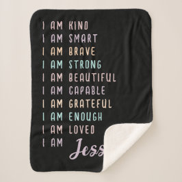 Cobertor Sherpa Presente Motivacional para Menina Negra Personaliz