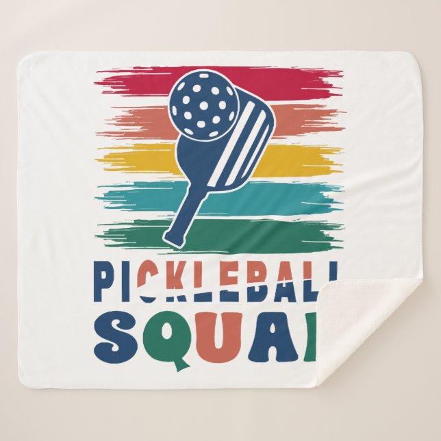 Cobertor Sherpa Presente para Jogadores de Pickleball (Frente (Horizontal))