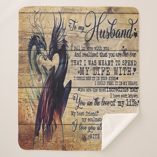 Cobertor Sherpa Presente Para Meu Marido, Carta De Amor (Frente)