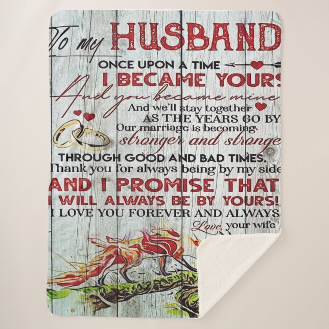 Cobertor Sherpa Presente Para Meu Marido, Carta De Amor (Frente)
