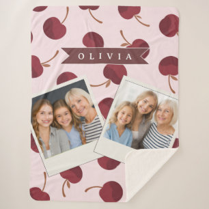 Cobertor Sherpa Presente Personalizado com Estampa de Cereja Estét