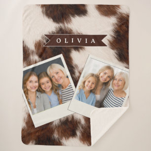 Cobertor Sherpa Presente Personalizado no Estilo Western Cowgirl c