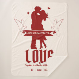 Cobertor Sherpa Presente Personalizável de Aniversário de Casament