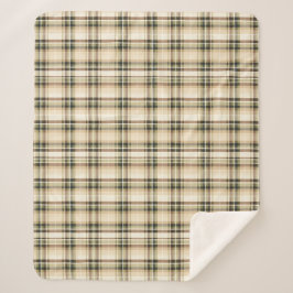 Cobertor Sherpa Presente Xadrez Tartan Bege Marrom Verde para Ele