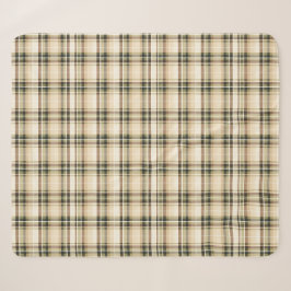 Cobertor Sherpa Presente Xadrez Tartan Bege Marrom Verde para Ele