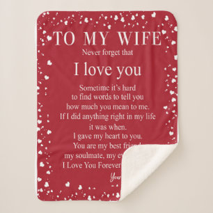Cobertor Sherpa Presentes da esposa Carta À Minha Mulher De Amor