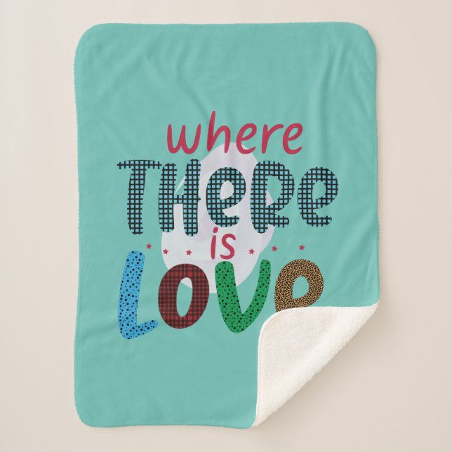 Cobertor Sherpa Presentes de Casamento | Onde Há Amor (Frente)