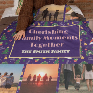 Cobertor Sherpa Presentes de Natal da Família Personalizada para F