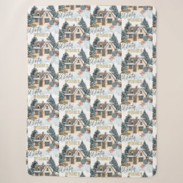 Cobertor Sherpa Presentes de Natal Desejos de Inverno para Decoraç
