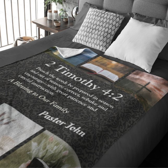 Cobertor Sherpa Presentes de Natal Únicos Personalizados para Cinz (Unique Christmas Gifts for Pastors)