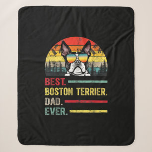 Cobertor Sherpa Presentes do Dia de os pais Vintage Boston Terrier