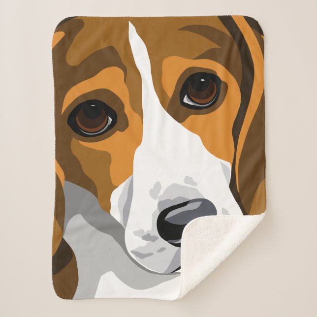 Cobertor Sherpa Presentes para Amantes de Beagle (Frente)
