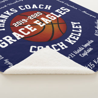 Cobertor Sherpa Presentes para Treinadores de Basquete, Pedido Per