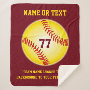 Cobertor Sherpa Presentes personalizados do softball para mais
