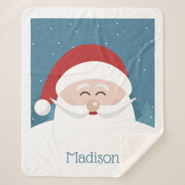 Cobertor Sherpa Presilhas de nome personalizado de Papais noeis de