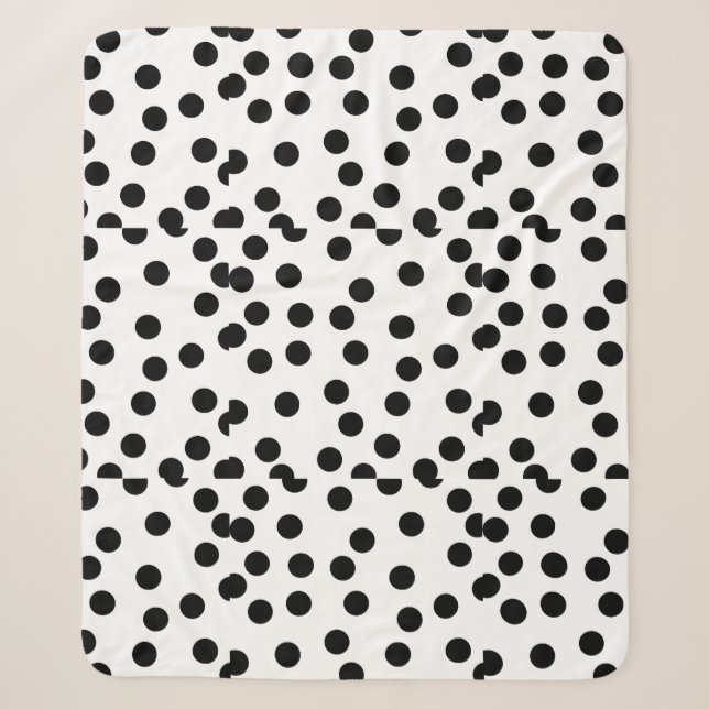 Cobertor Sherpa preta_e_branca_dalmata_spot_padrão (Frente)