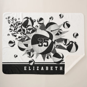 Cobertor Sherpa preto branco sua sala de esportes estrelas