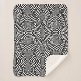 Cobertor Sherpa Preto e Branco Abstrato de Zebra