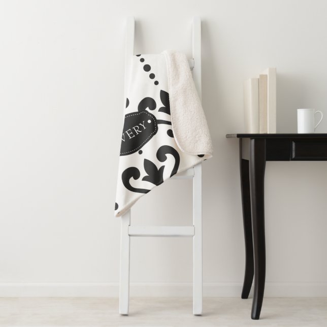 Cobertor Sherpa Preto e branco de luxo personalizado (In Situ)