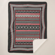 Cobertor Sherpa Preto e Vermelho do Ritual de Fést