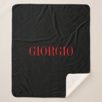 Preto Vermelho Seu Nome Minimalista Moderno Pessoa