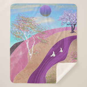 Cobertor Sherpa Primavera Blossomo Paisagem