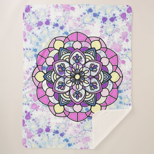 Cobertor Sherpa Primavera Mandala Sherpa Blanket (Frente)