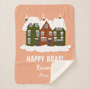 Cobertor Sherpa Primeiro Natal Bebê Moderno Holyday