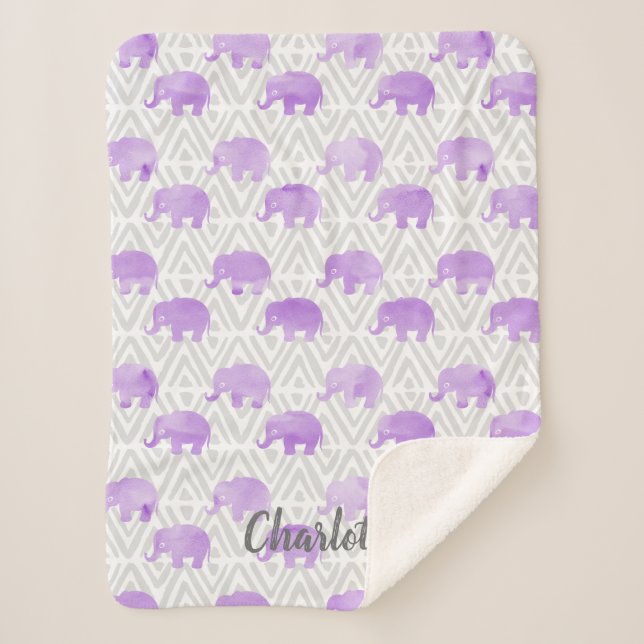 Cobertor Sherpa Primitivo Chevron de Shibori do elefante da (Frente)