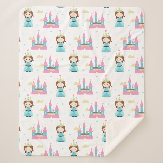 Cobertor Sherpa Princesa Bebê Padrão (Frente)