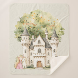 Cobertor Sherpa Princesa Caprichosa Conto de Fadas Aquarela