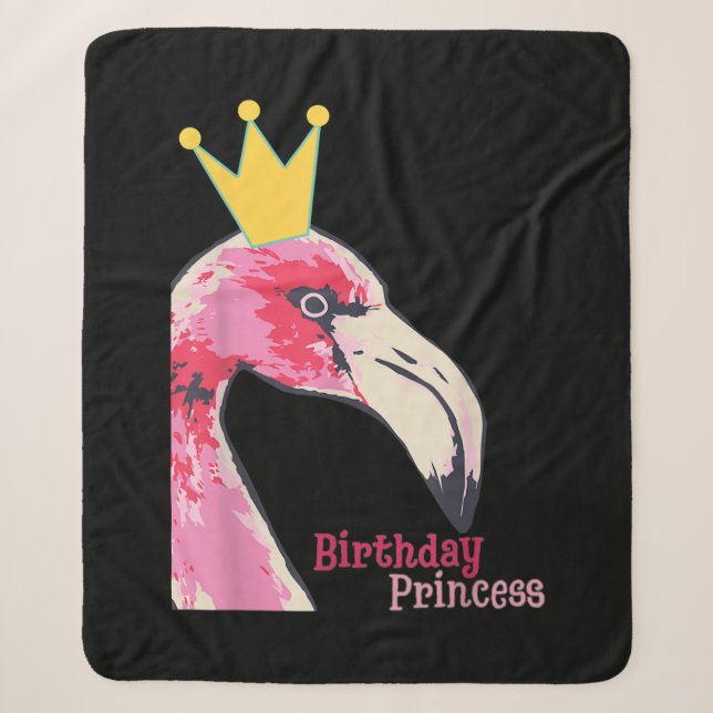 Cobertor Sherpa Princesa de aniversário Flamingo | Flamingo-Cute (Frente)