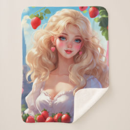 Cobertor Sherpa Princesa de morango