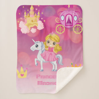 Cobertor Sherpa Princesa Rosa Personalizada