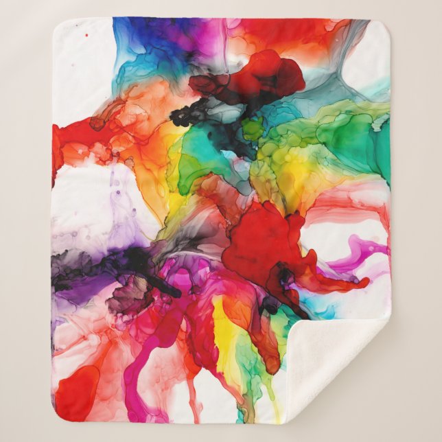 Cobertor Sherpa Prism de Jeweltone - Aquarela (Frente)