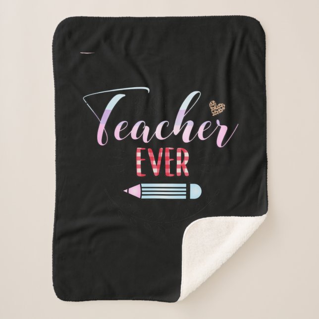 Cobertor Sherpa Professor de presentes | Melhor Professora Do Mund (Frente)