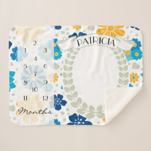 Cobertor Sherpa Prop. de Imagem de Marco Floral