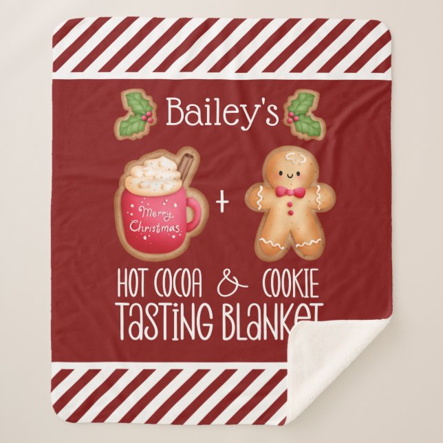 Cobertor Sherpa Provando de chocolate quente (Frente)