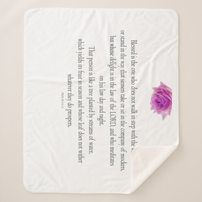 Cobertor Sherpa Psalm 1, Flower, (Frente)