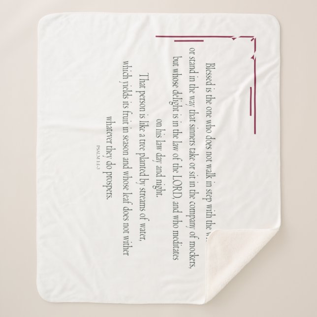 Cobertor Sherpa PSALM 1, não caminha em pé com o (Frente)