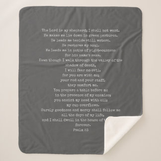 Cobertor Sherpa Psalm 23 Carvão Sherpa Blanket PERSONALIZÁVEL
