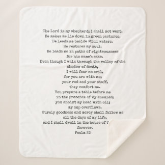 Cobertor Sherpa Psalm 23 Sherpa Fleece Blanket PERSONALIZÁVEL