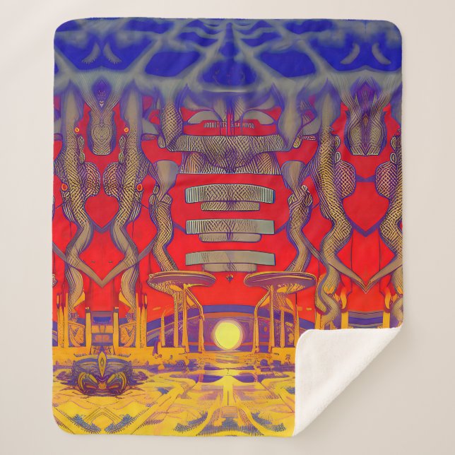 Cobertor Sherpa Psychedelic Dreamland (Frente)