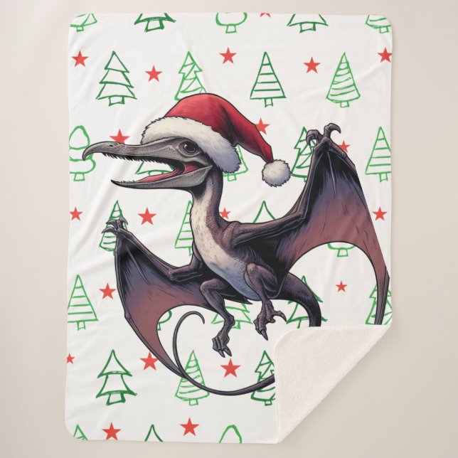 Cobertor Sherpa Pterodactyl de Natal (Frente)