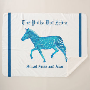 Cobertor Sherpa Pub Bolinhas Zebra Inglês - Azul