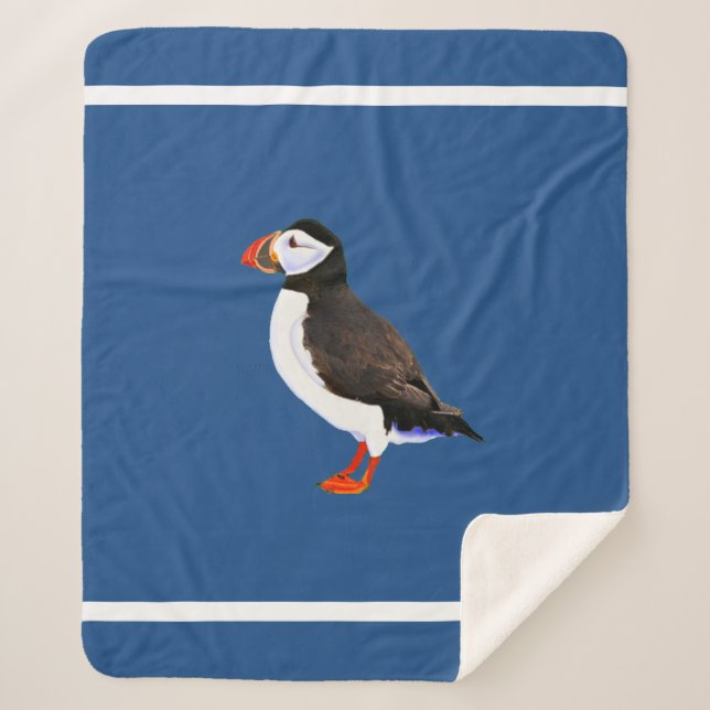 Cobertor Sherpa Puffin Atlântico (Frente)