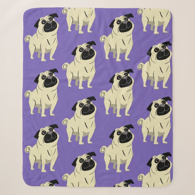 Cobertor Sherpa Pug (Frente)
