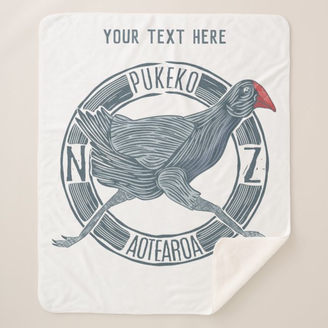 Cobertor Sherpa Pukeko Aotearoa Nova Zelândia (Frente)