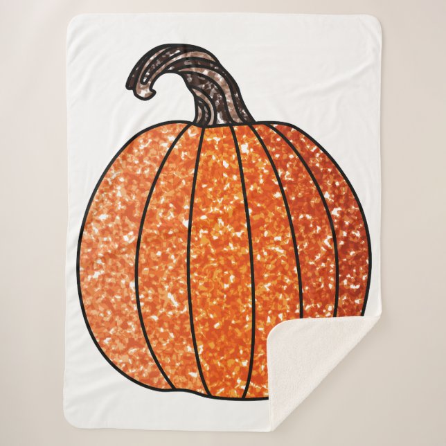 Cobertor Sherpa Pumpkin com brilho (Frente)