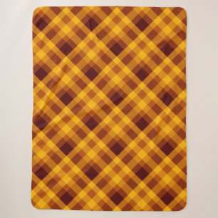 Cobertor Sherpa Pumpkin Laranja Xadrez Grande Sherpa Blanket